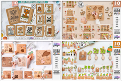Puzzles Mega Bundle Laser Cut | Kids Laser | Montessori SVG Product Image 2