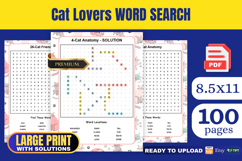 Cat Lovers Word Search Book KDP Interior Product Image 1