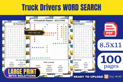 Truck Drivers Word Search KDP Interior Product Image 1