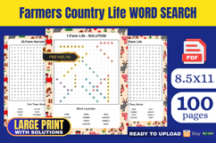 Farmers Country Life Word Search Book KDP Interior Product Image 1