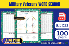 Military Veterans Word Search Book KDP Interior Product Image 1