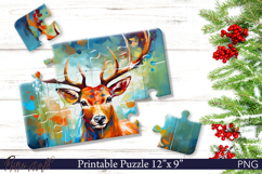 Animal Puzzle | Deer | Forest Animals | Winter Product Image 1