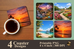 Twilight Dream Coaster Sublimation Design Product Image 1