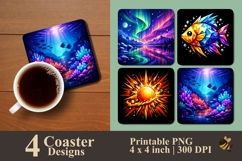 Aurora Depths Coaster Sublimation Design Product Image 1