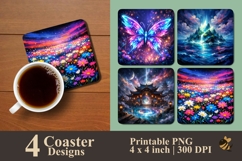 Natural Fantasy Coaster Sublimation Design Product Image 1
