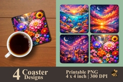 Color Symphony Coaster Sublimation Design Product Image 1