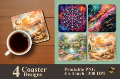 Fantasy Art Coaster Sublimation Design Product Image 1