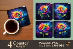 Colorfu Rose Collection Coaster Sublimation Designs Product Image 1