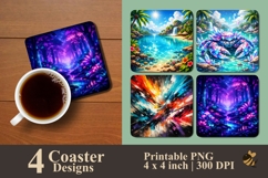 Tropical Design Coaster Sublimation Design Product Image 1