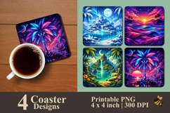 Tropical Mirage Coaster Sublimation Design Product Image 1