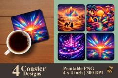 Tropical Cosmos Coaster Sublimation Design Product Image 1