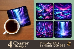 Cosmic Fantasy Coaster Sublimation Design Product Image 1