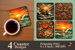 Petal Harmony Coaster Sublimation Design Product Image 1