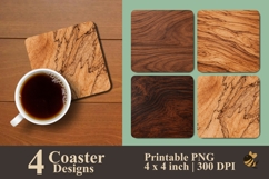Timber Essence Coaster Sublimation Design Product Image 1