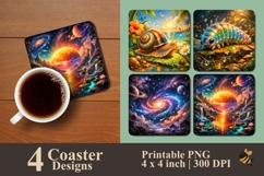 Tropical Galaxy Serenity Coaster Sublimation Design Product Image 1