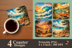 Seaside Adventures Collection Coaster Sublimation Design Product Image 1