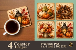 Autumn Charm Series Coaster Sublimation Designs Product Image 1