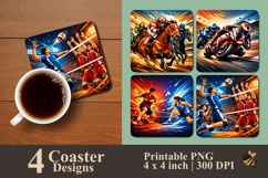 Sports Energy Collection Coaster Sublimation Design Product Image 1