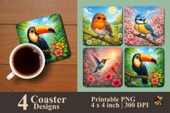 Songbird Paradise Collection Coaster Sublimation Designs Product Image 1