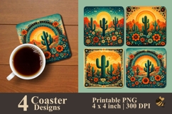 Desert Bloom Collection Coaster Sublimation Designs Product Image 1