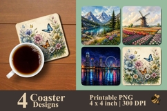Wonderscape Series Coaster Sublimation Designs Product Image 1