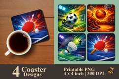 Sport Fever Collection Coaster Sublimation Designs Product Image 1