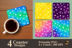 Playful Geometry Coaster Sublimation Design Product Image 1