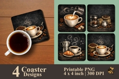 Coffee Lover’s Collection Coaster Sublimation Designs Product Image 1