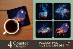 Animal Cosmic Coaster Sublimation Design Product Image 1