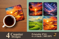 Eternal Landscapes Coaster Sublimation Design Product Image 1