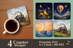 Transportation Coaster Sublimation Design Product Image 1