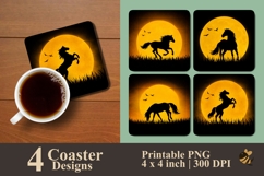 Gallop Under the Moon Coaster Sublimation Designs Product Image 1