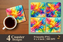 Summer Splash Color Coaster Sublimation Design Product Image 1