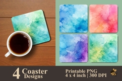 Timeless Watercolor Realms Coaster Sublimation Designs Product Image 1