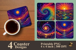 Vivid Mirage Coaster Sublimation Design Product Image 1