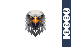 Bald eagle head vector illustration with sharp eyes and deta Product Image 1