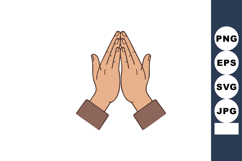 Human Hands Gesture of Prayer Vector Illustration with Skin Product Image 1