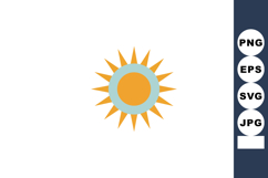 Sun symbol with orange center and blue ring vector illustrat Product Image 1