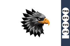 Fierce eagle head vector illustration with sharp feathers an Product Image 1
