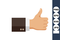 Hand giving thumbs up gesture in business suit vector illust Product Image 1