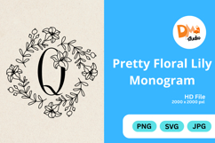 Pretty Floral Lily Monogram Product Image 1