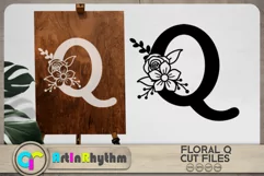 Floral letter Q svg cut file / Botanical alphabet SVG Product Image 2