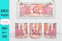 Q monogram Mug sublimation design, initial mug PNG Product Image 1