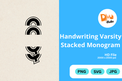Handwriting Varsity Stacked Monogram Product Image 1