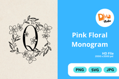 Pink Floral Monogram Product Image 1