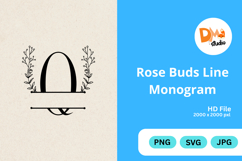 Rose Buds Line Monogram Product Image 1
