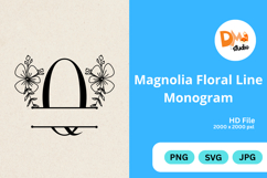 Magnolia Floral Line Monogram Product Image 1
