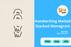 Handwriting Melted Stacked Monogram Product Image 1