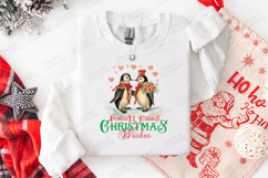 Penguin Kisses Christmas Wishes Cute Holiday Shirt Design Product Image 2