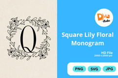 Square Lily Floral Monogram Product Image 1